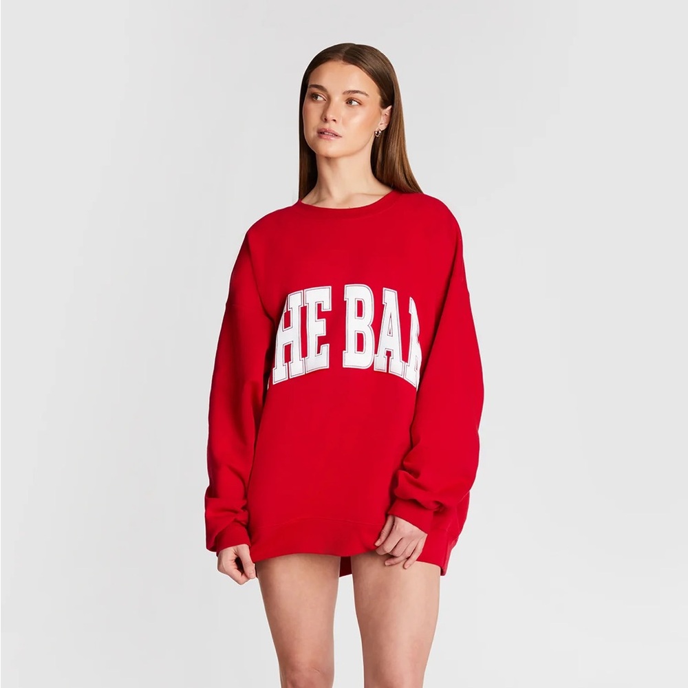 The Bar Varsity Sweatshirt in Ruby medium